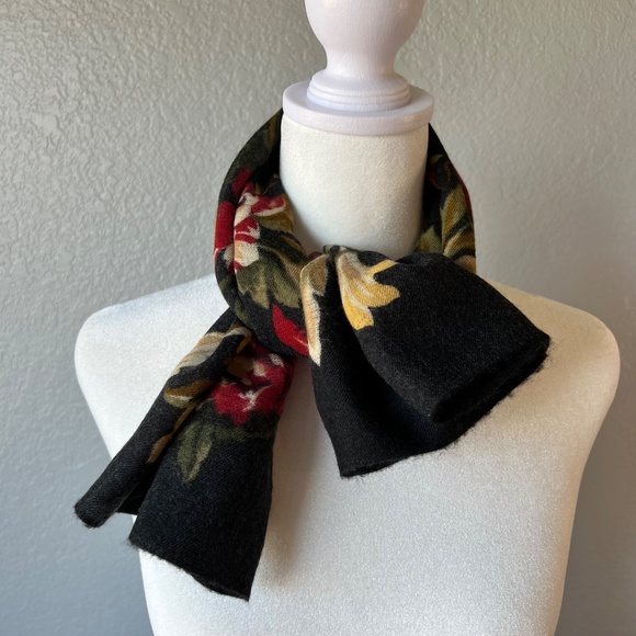ECHO Wool Square Floral Scarf - Picture 3 of 5